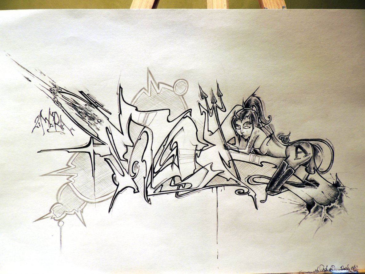 Graffiti Sketch - Photo by MeraOne - shai, shei, mera