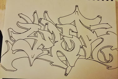 Graffiti Sketch in Berlin - Photo by Metan1 - IWS, Berlin, Neukölln (2015)