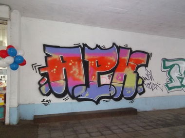 Graffiti Bombing in Magdeburg - Photo by Meyerundschmidt - Apk (2011)