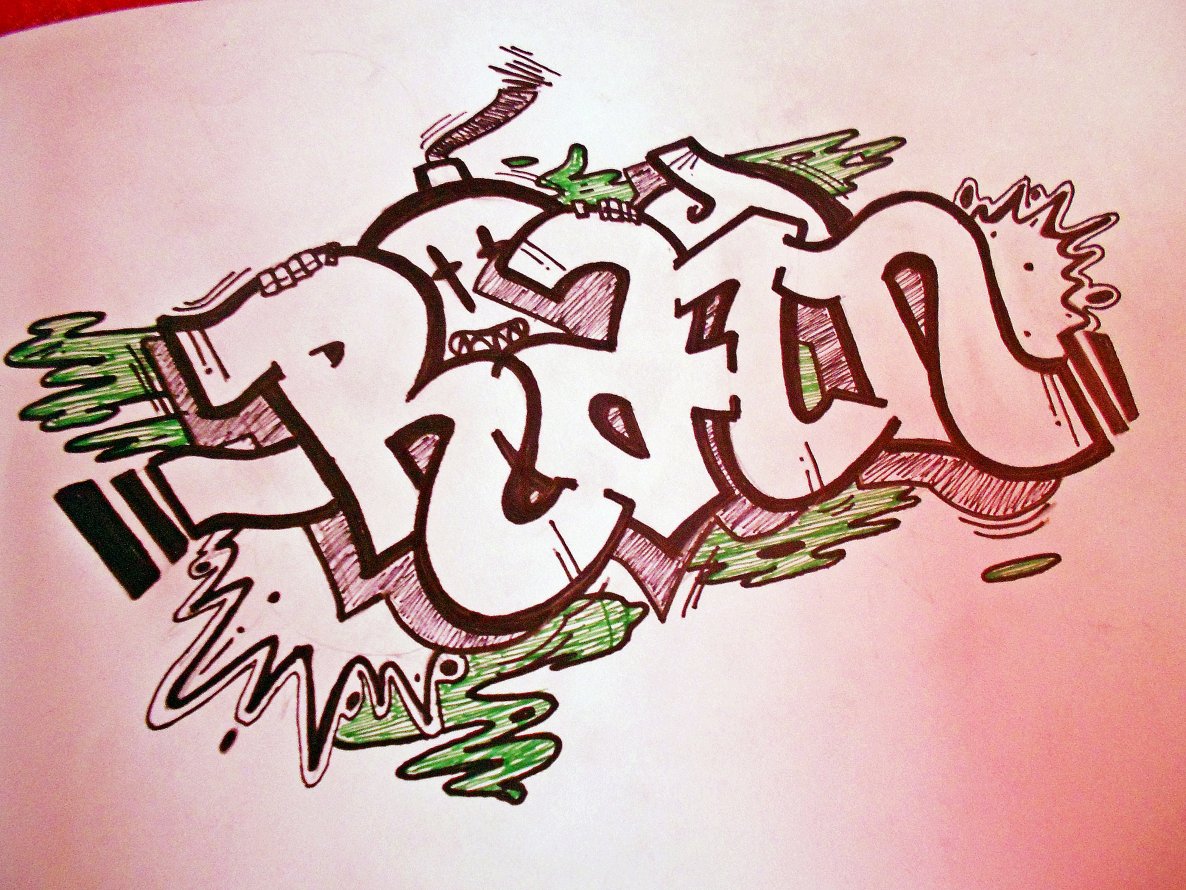 Graffiti Sketch - Photo by Miglanc - rain