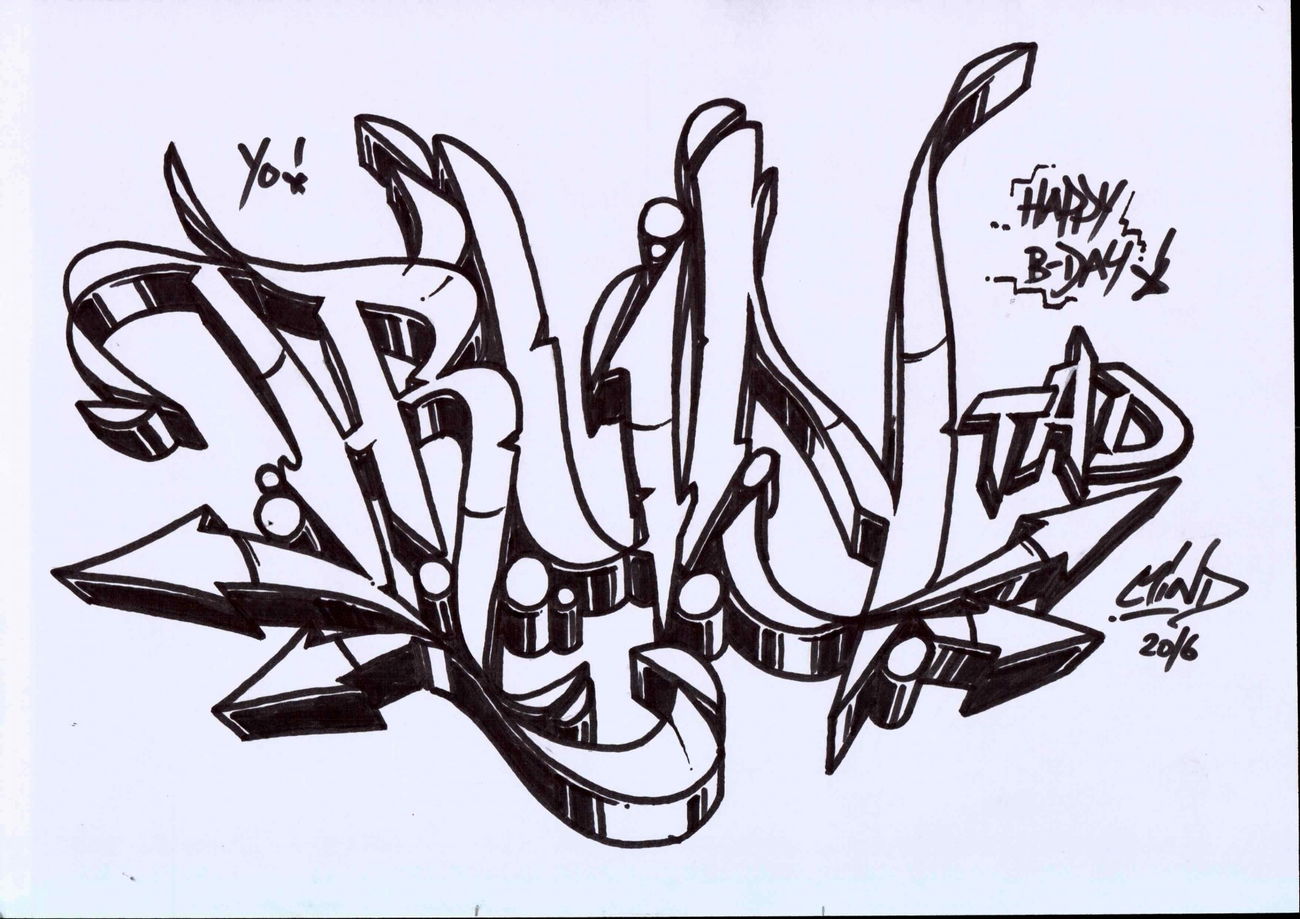 Graffiti Wall - Photo by Mindone - Trun, TAD, Mindone (2016)