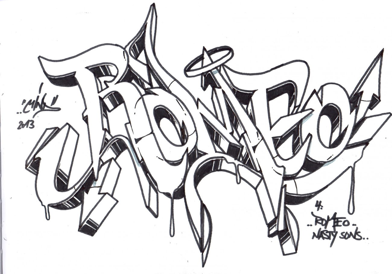 Graffiti Sketch in Mainz - Photo by Mindone - Romeo, Mind, one (2013)
