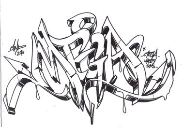 Graffiti Sketch - Photo by Mindone - Mega, Mind, one (2014)