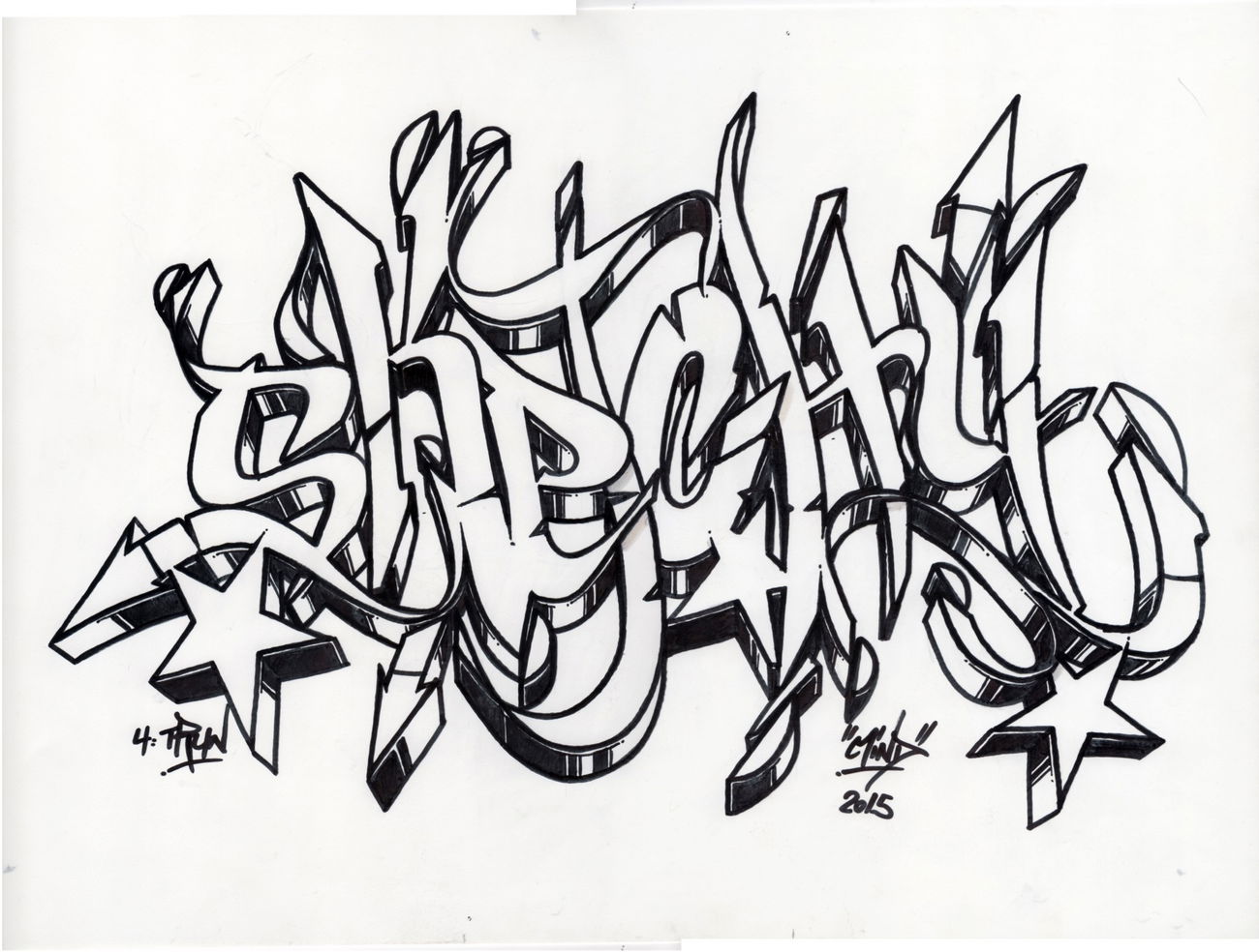 Graffiti Sketch - Photo by Mindone - Sketchy, Trun, TAD (2015)