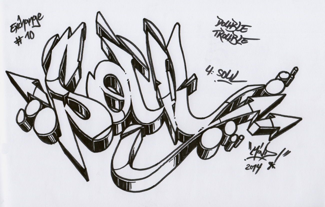 Graffiti Sketch - Photo by Mindone - Soul, Mind, one (2014)