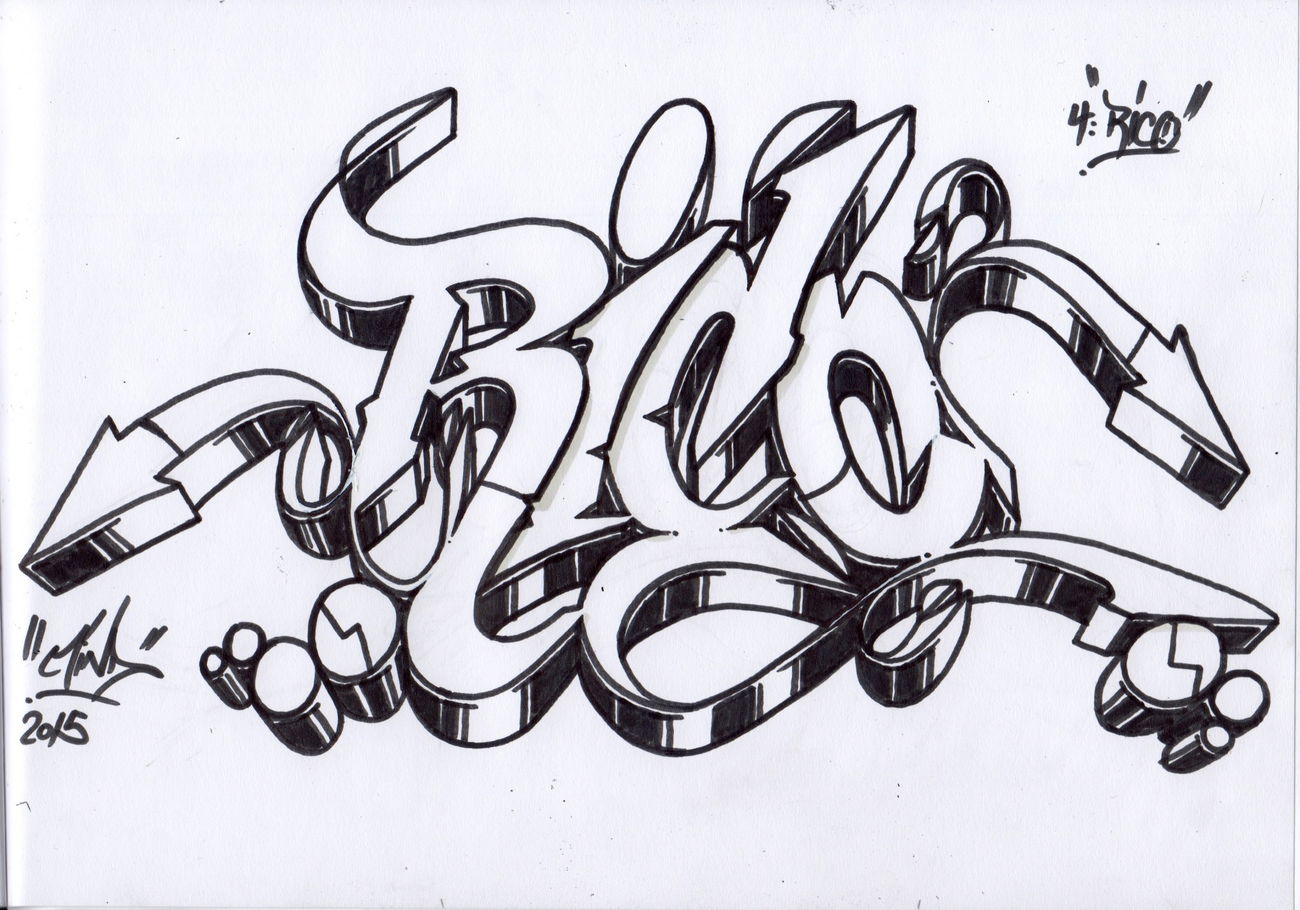 Graffiti Sketch - Photo by Mindone - Rico, Heads, Mind