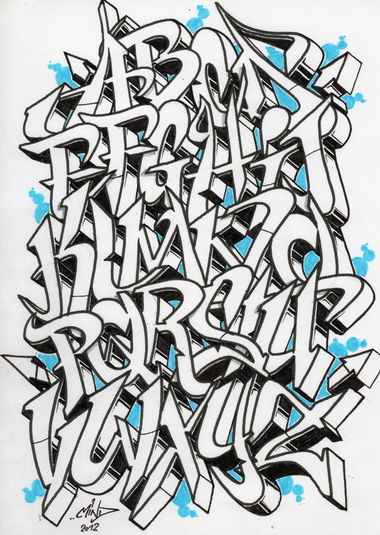 Graffiti Sketch - Photo by Mindone - Alphabet, Mind, one (2013)