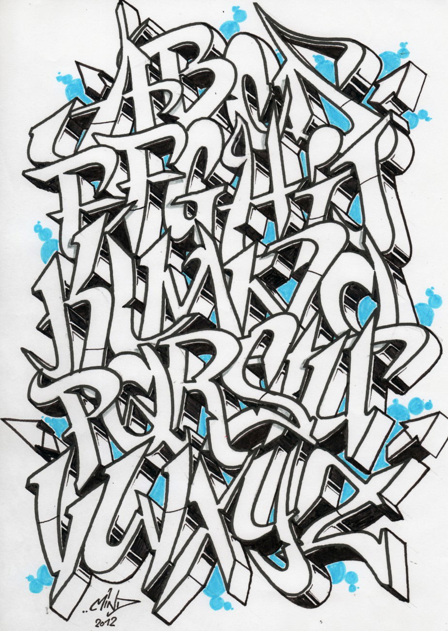 Graffiti Sketch - Photo by Mindone - Alphabet, Mind, one (2013)
