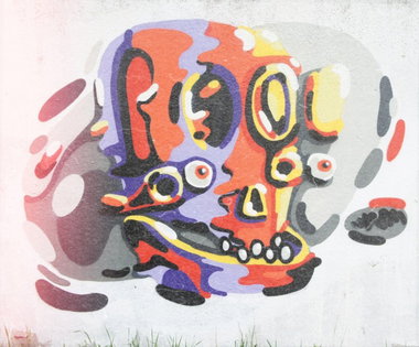 Graffiti Wall in MO - Photo by MishaSharm - skull, decay (2012)