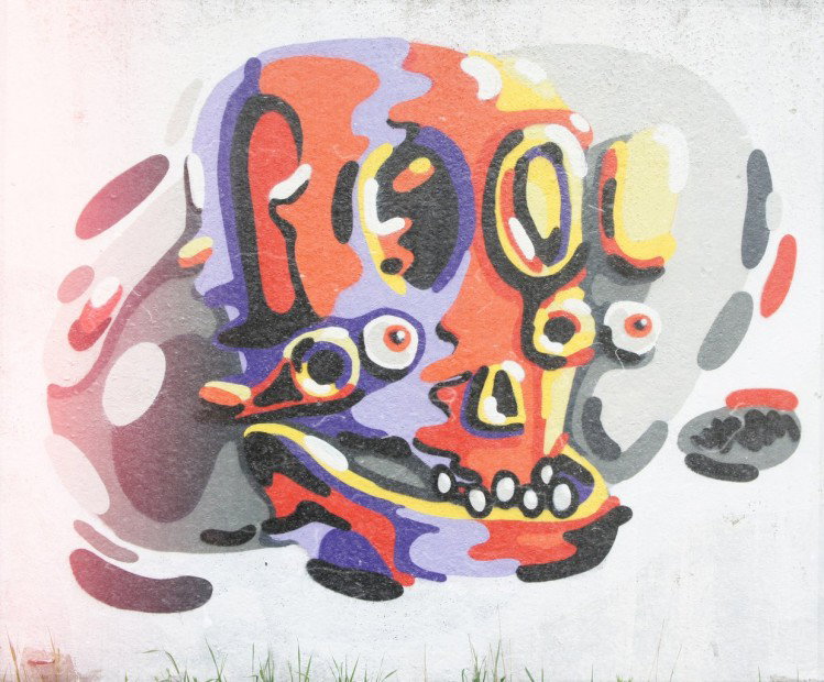 Graffiti Wall in MO - Photo by MishaSharm - skull, decay (2012)