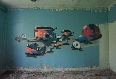 Graffiti Wall in MO - Photo by MishaSharm - skull (2012)