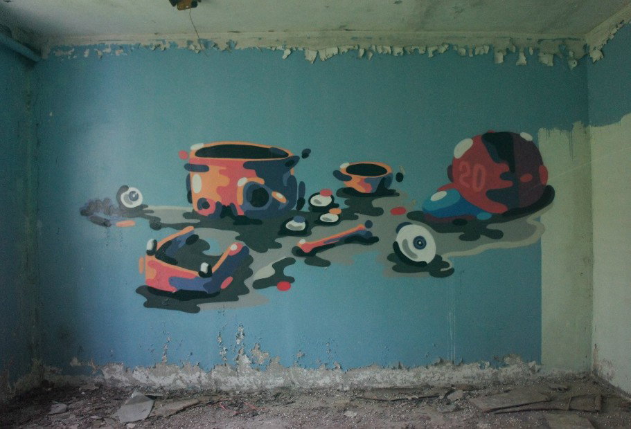 Graffiti Wall in MO - Photo by MishaSharm - skull (2012)