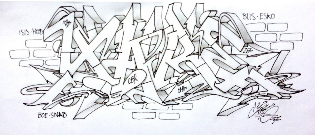 Graffiti Sketch in Duisburg - Photo by Mister217 - yare217, omg, semiwild