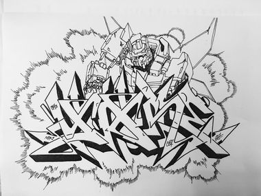 Graffiti Sketch in Duisburg - Photo by Mister217 - yare217, omg, semiwild (2017)