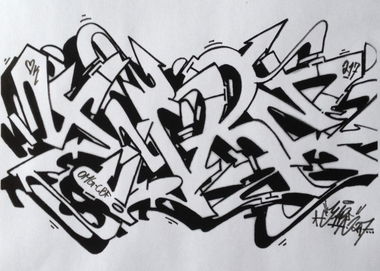 Graffiti Sketch in Duisburg - Photo by Mister217 - yare217, omg (2014)