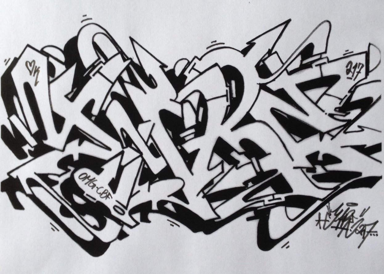Graffiti Sketch in Duisburg - Photo by Mister217 - yare217, omg (2014)