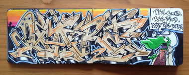 Graffiti Sketch in Duisburg - Photo by Mister217 - yare217, omg (2014)