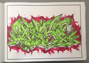Graffiti Sketch in Duisburg - Photo by Mister217 - yare217, omg (2014)