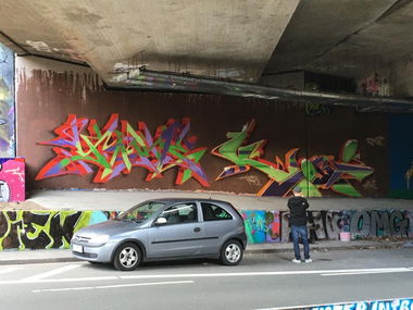 Graffiti Wall in Ruhr-Uni - Photo by Mister217 - yare217, omg, semiwild (2018)