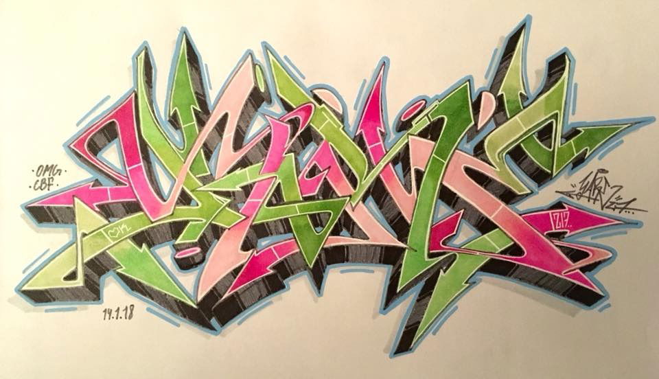 Graffiti Sketch in Duisburg - Photo by Mister217 - yare217, omg, semiwild (2018)