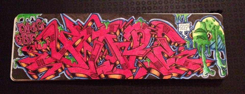 Graffiti Sketch in Duisburg - Photo by Mister217 - yare217, omg (2014)