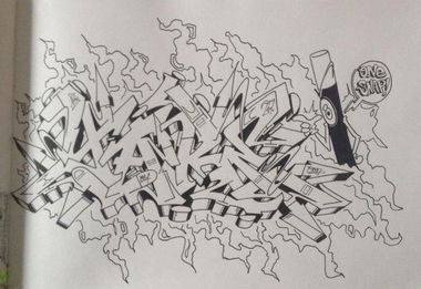 Graffiti Sketch in Duisburg - Photo by Mister217 - yare217, omg (2014)