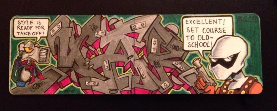 Graffiti Sketch in Duisburg - Photo by Mister217 - yare217, omg (2014)