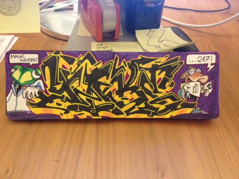 Graffiti Sketch in Duisburg - Photo by Mister217 - yare217, omg (2014)