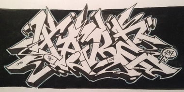 Graffiti Sketch in Duisburg - Photo by Mister217 - yare217, omg (2015)