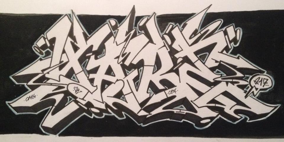 Graffiti Sketch in Duisburg - Photo by Mister217 - yare217, omg (2015)