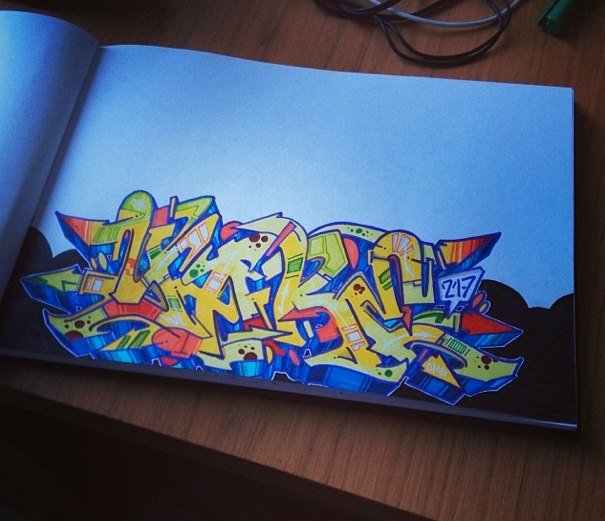 Graffiti Sketch in Duisburg - Photo by Mister217 - yare217, omg (2013)