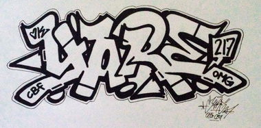 Graffiti Sketch in Duisburg - Photo by Mister217 - yare217, omg (2014)