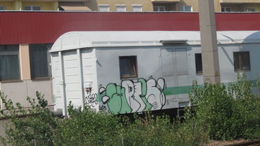 Graffiti Train in Vienna - Photo by MisterSchnebshod - curtis, wien, schlafwagon (2013)