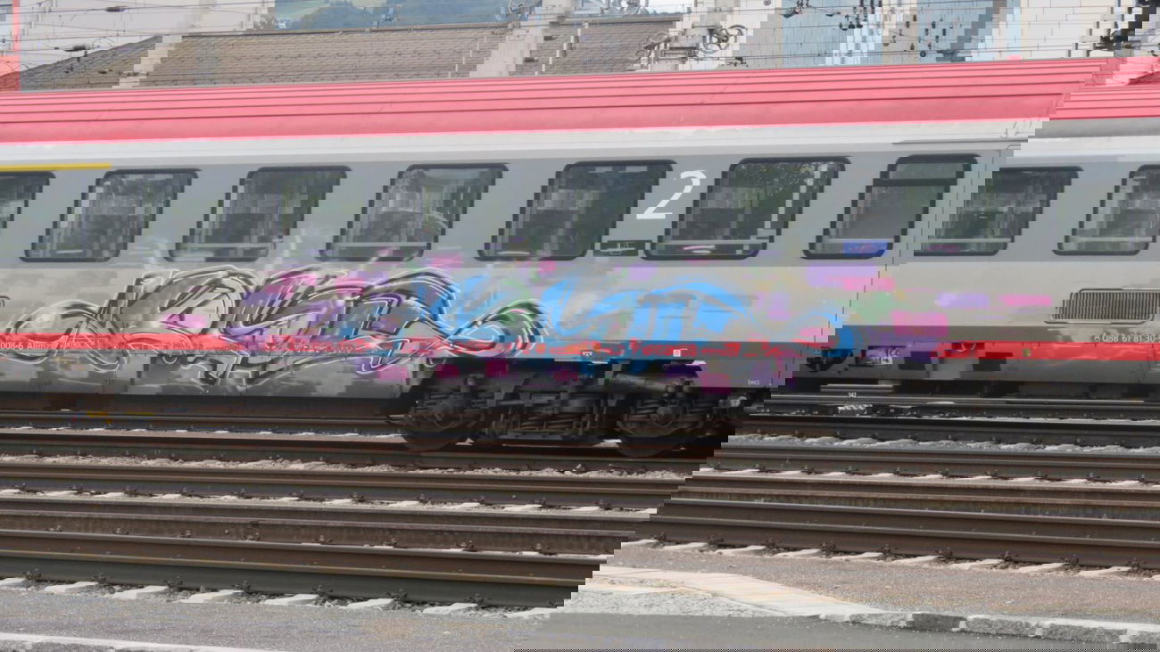Graffiti Train in Salzburg - Photo by MisterSchnebshod
