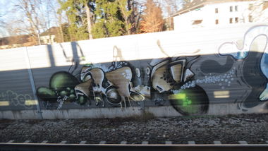 Graffiti Bombing in Salzburg - Photo by MisterSchnebshod - alküd, fzk (2013)