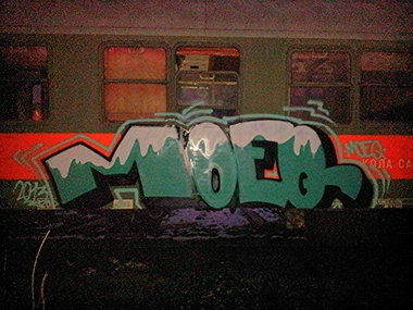 Graffiti Train - Photo by MoeQ4 - Belgrade