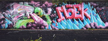 Graffiti Wall in Dnipropetrovs'k - Photo by Moek - roy, moek, antonmoek (2014)
