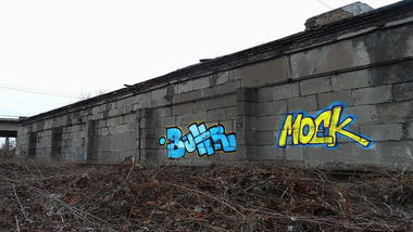 Graffiti Bombing - Photo by Moek - buhr, moek, dnepr (2015)