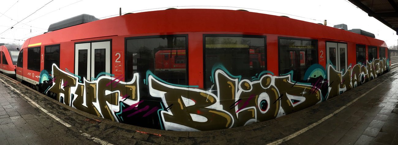 Graffiti Train in Herne - Photo by MondFiedel (2017)