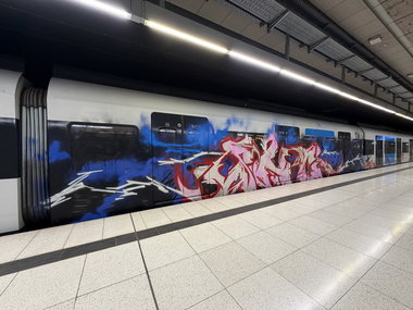 Graffiti Train in Stuttgart - Photo by MondFiedel (2026)