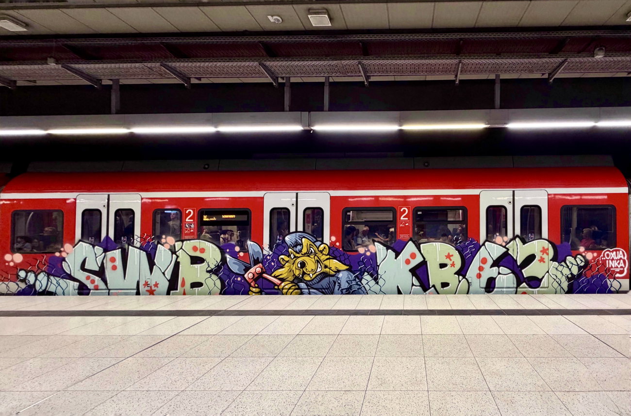 Graffiti Train in Stuttgart - Photo by MondFiedel (2026)