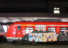 Graffiti Train in Dusseldorf - Photo by MondFiedel (2017)