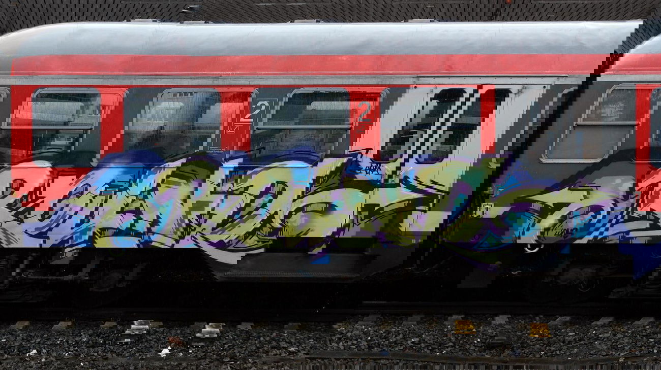 Graffiti Train - Photo by Mongole23 - round, cos
