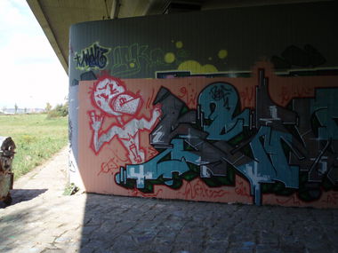 Graffiti in Dresden - Photo by MonsterGurkE - monkey, senf (2008)