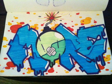 Graffiti Sketch in Gda?sk - Photo by MorePL - more, poland, bomb