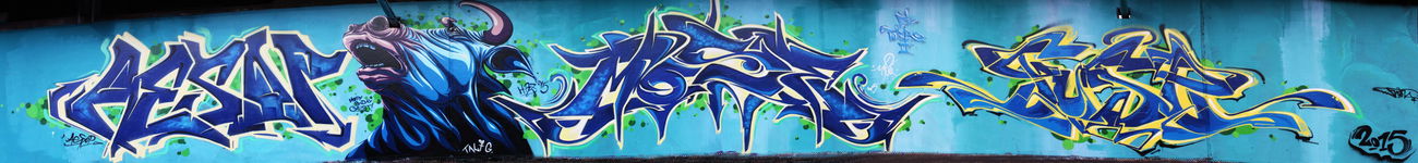 Graffiti Wall in Karlsruhe durlach - Photo by MoseOne - Diaz, Tali, Mose (2015)