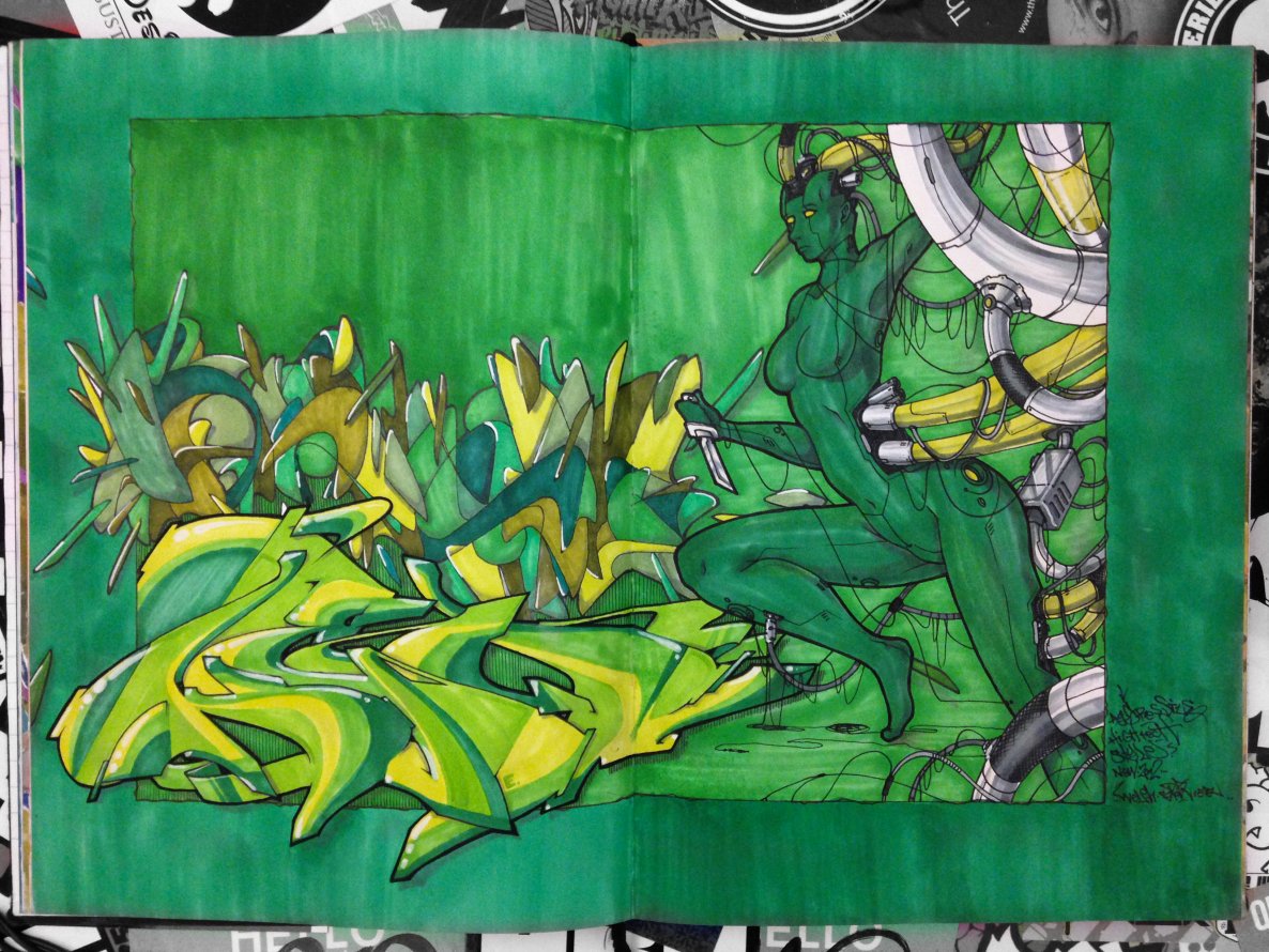 Graffiti Sketch in Frankfurt (Oder) - Photo by MrBrotlosekunsT - Wel, Desq, BLK (2012)