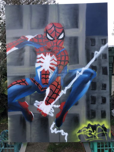 Graffiti Wall - Photo by MrReka - spiderman, canvas, character (2019)