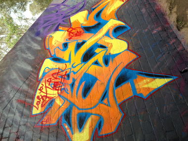 Graffiti Wall - Photo by MrReka - creek, bridge, tracks (2012)