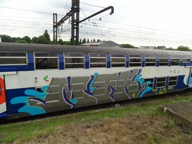 Graffiti Train - Photo by MrShifo - MFK, MadaFatKap, Francia (2014)